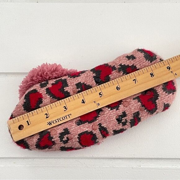Pink Hearts Fuzzy Sock Slippers Size Small - Picture 7 of 7